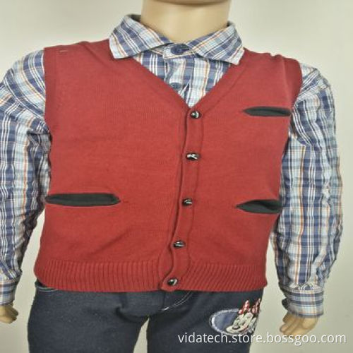 Kid's wool knitted vest, available in various sizes, styles, colors and fabric